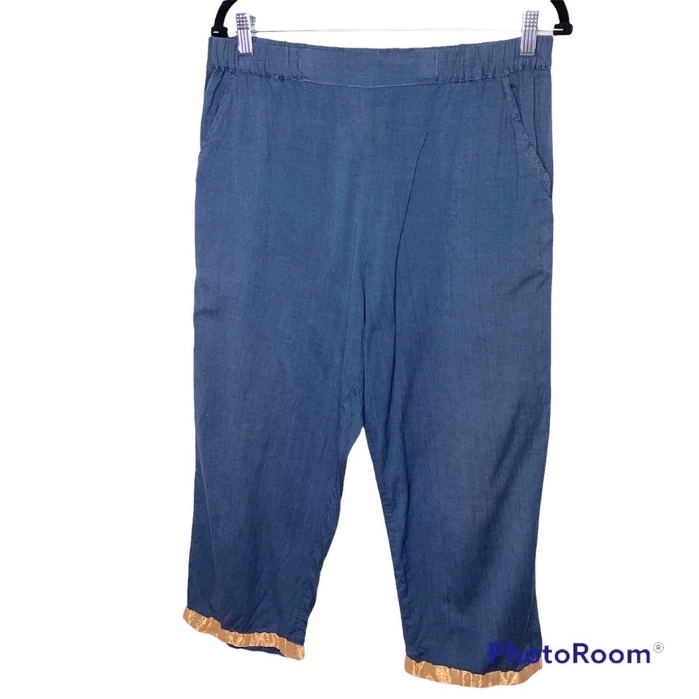 *SOLD* CP Shades Sausalito Vintage Blue Cropped Cotton Pants Size Medium